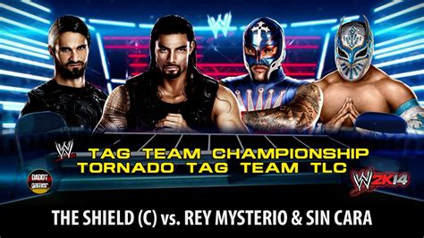 The Shield C Vs Rey Mysterio Sin Cara Tag Team Tlc Wwe Tag Team