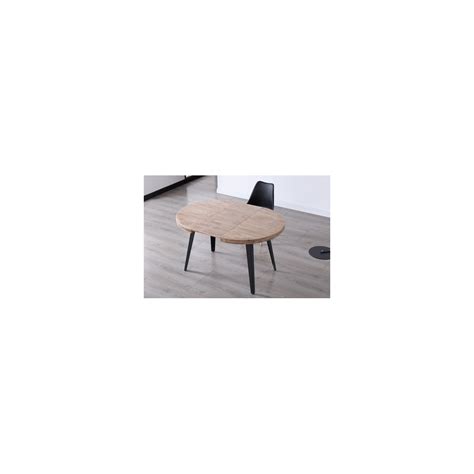 MESA COMEDOR REDONDA EXTENSIBLE PARIS ROBLE HONEY NEGRO 100 140 180 Ø