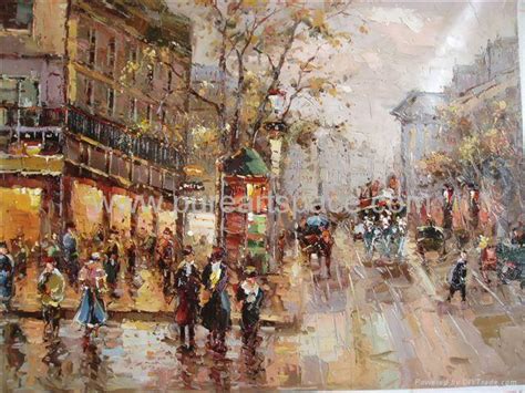 Paris street oil paintings-knife oil paintings - Pure Art Space (China ...