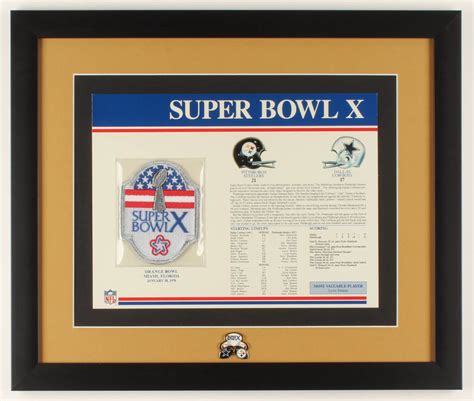 Super Bowl X Commemorative X Custom Framed Score Card Display With