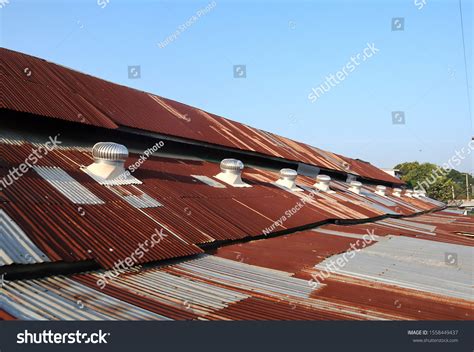 Rusty Zinc Roof Texture Blue Sky Stock Photo 1558449437 | Shutterstock