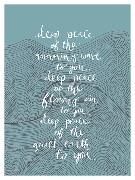 Deep Peace Print Running Wave Hand Lettered Poetry Celtic Saying