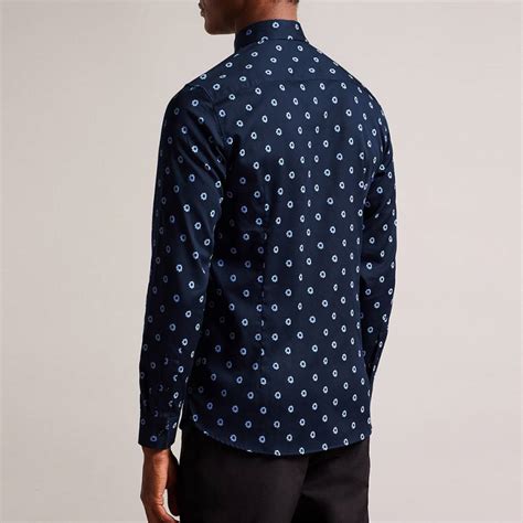 Navy Kyme Floral Print Shirt Brandalley