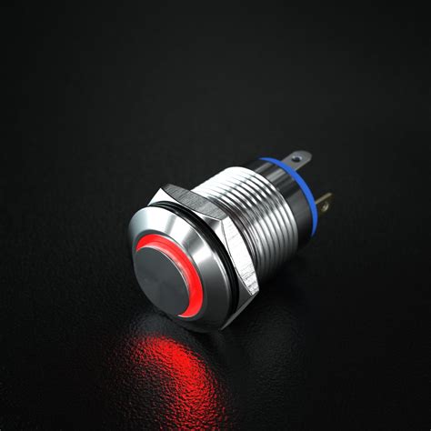 Led De Anillo De Alta Calidad N Pulsador Rojo Reset V Metal Mm