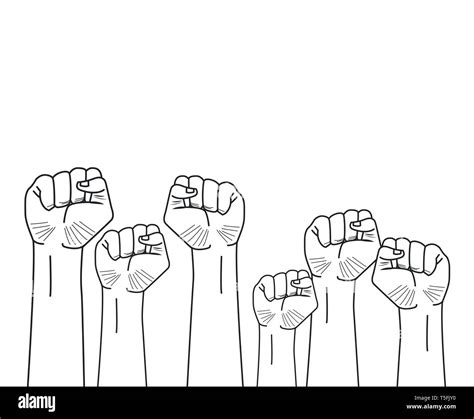 Raised Fists Hands Stock Vector Image And Art Alamy