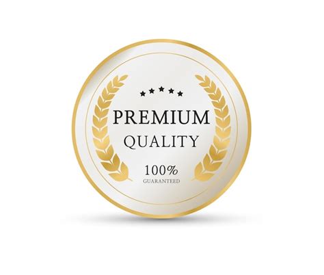 Insignia De Calidad Premium Etiqueta De Oro Signo Sello Estampa