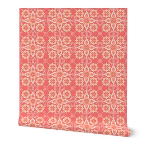 Passionately Peach Fuzz Pantones 2024 Wallpaper Spoonflower