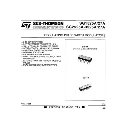 Sg A St Regulating Pulse Width Modulator Datasheet