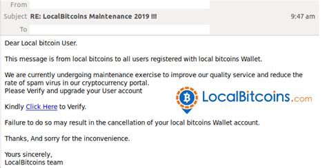 Bitcoin Users Beware Phishing Email Scam Brandjacks LocalBitcoins