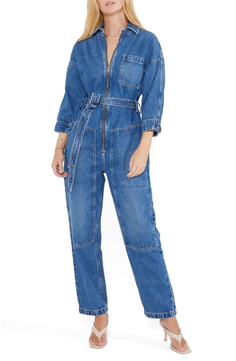 eTica Ética Zeta Zip Front Denim Jumpsuit in Blue Lyst