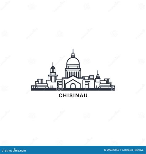 Chisinau Cityscape Skyline Vector Logo Cartoondealer