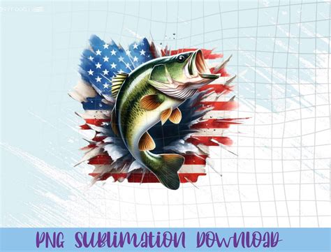 Bass American Flag Fishing Bass Fishing Usa Flag Png Design Etsy