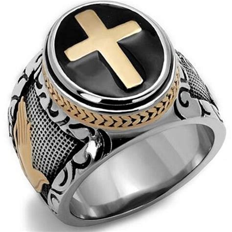 Mens Christian Religious Seal Ring Iconic Ring