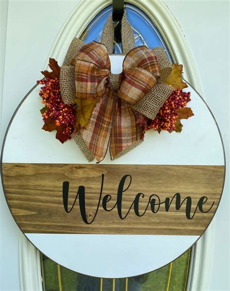 Welcome Sign, Welcome Fall Sign, Welcome Wooden Sign, Front Door Decor ...