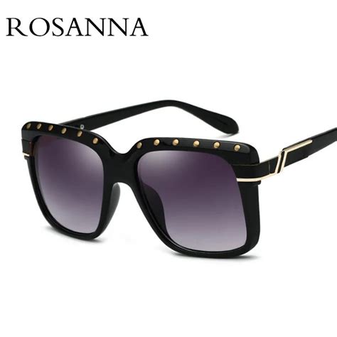 Rosanna 2019 Luxo Oversized Rebite óculos De Sol Feminino Retro Marca