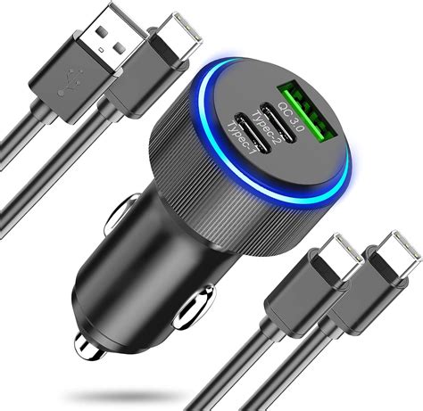 Usb C Car Charger Adapter W Car Phone Charger Cigarette Lighter Usb