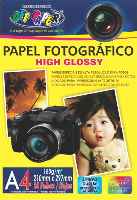 Papel Fotogr Fico High Glossy G A Folhas Off Paper