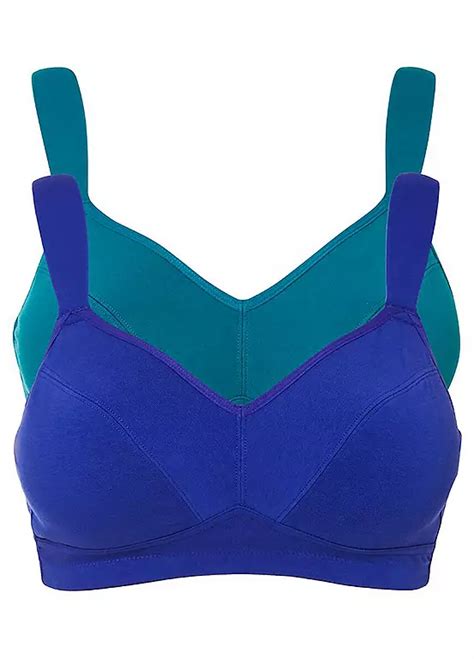 Pack Of 2 Organic Cotton Non Wired Bras By Bonprix Bonprix