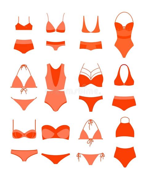 Illustrazione Di Vettore Dell Insieme Del Bikini Di Estate Della Donna La Biancheria Intima