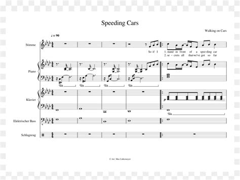 Speeding Cars Sheet Music Composed By Walking On Cars Sheet Music Hd