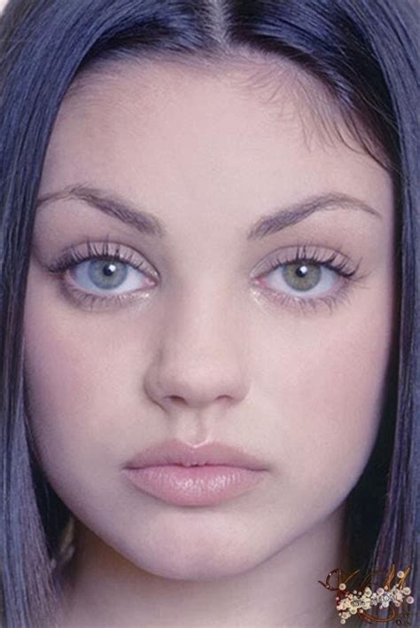 Mila Kunis ( closeup ) noting her different eye colors ( heterochromia iridium ) ( 2001 photo ...