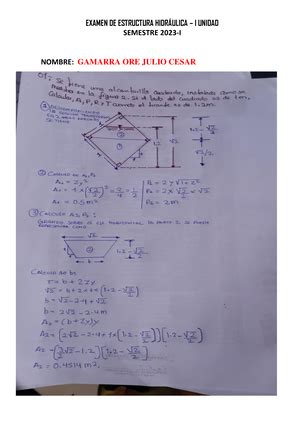 Examen Final Eh Ejercicios Estructuras Hidr Ulicas Examen