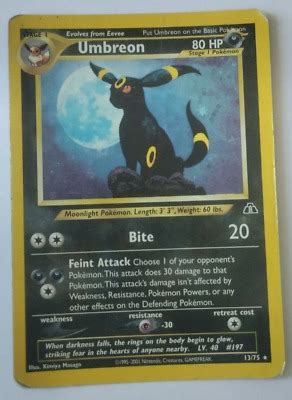 Pok Mon Tcg Umbreon Neo Discovery Holo Unlimited Holo Rare Ebay