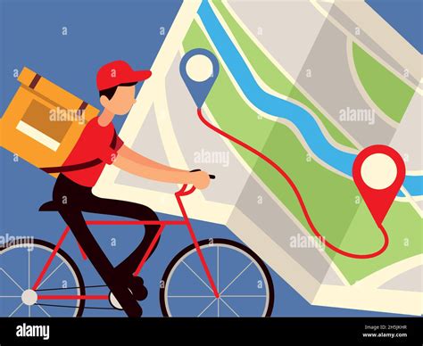 Delivery Man Riding A Bike Stock Vector Image And Art Alamy