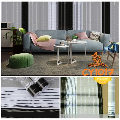 Jual Wallpaper Sticker Wallsticker Cm X M Motif Salur Garis