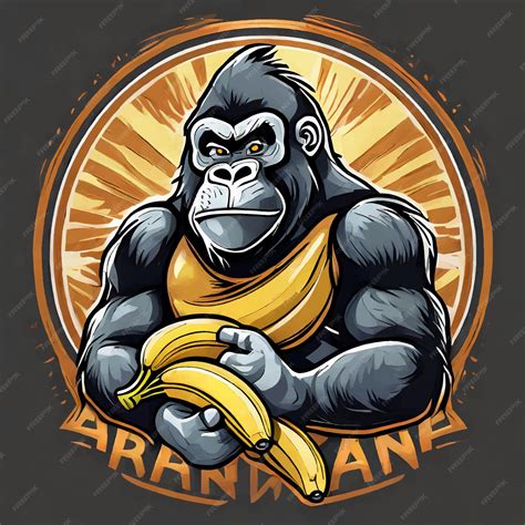 Premium Vector Gorilla Holding Bananas Mascot Logo