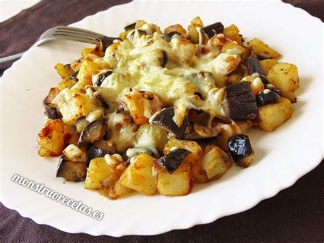 Receta De Salteado De Berenjenas Y Patatas Gratinado Con Queso