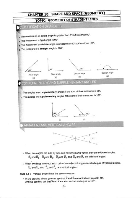 CHAPTER 10: GEOMETRY OF STRAIGHT LINES & ANGLES PRACTICE - Studocu
