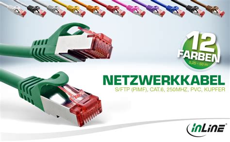 InLine Netzwerkkabel 1m S FTP Cat 6 Patchkabel Gigabit LAN Kabel