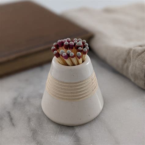 Handmade Ceramic Match Striker In Glossy White Match Holder Etsy