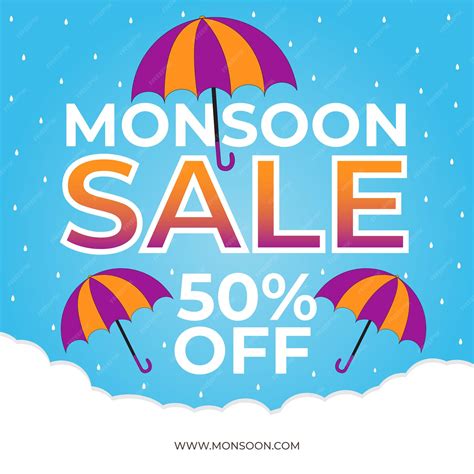 Premium Vector | Monsoon sale banner Monsoon sale ad Monsoon end of