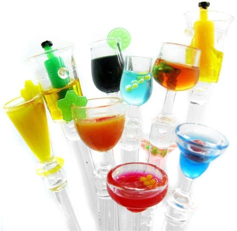 Cocktail Swizzle Sticks Drink Stirrers Party Swizzle Spoon Assorted