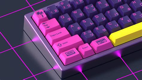 Download Cute Pink Purple Computer Keyboard Wallpaper