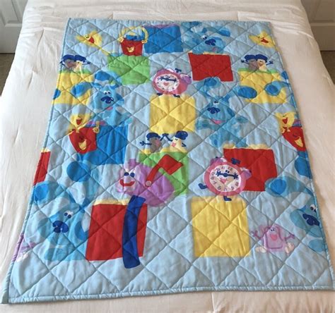 Vtg Blues Clues Bedding Toddler Sheet Set Quilt Blanket Flat - Etsy