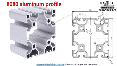 8080 Profile T Slot Aluminum Extrusion Modular Machine Frame Custom Length Rm Aluminium And