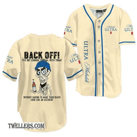 Beige Achmed Back Off With Michelob ULTRA Baseball Jersey TW426 Beer