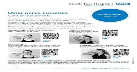 (PDF) Ulnar nerve exercises - South Tees Hospitals NHS ... · Ulnar nerve exercises Physiotherapy ...