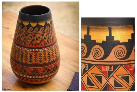 Cuzco Decorative Vase Inca Art Inca Art Native Pottery Vases Decor