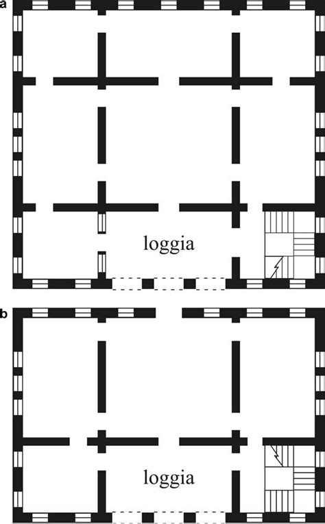 a b Typical North Italian renaissance villa ground plans 16thÁ18th