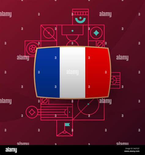 france flag for 2022 football cup tournament. isolated National team ...