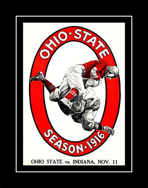 Rare Vintage 1910s Ohio State Football Memorabilia Poster, Unique 1916 ...