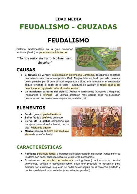 Feudalismo Cruzadas APUNTES PRE UNMSM UDocz