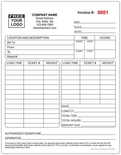 Custom Printed Trucking Forms Printit4less