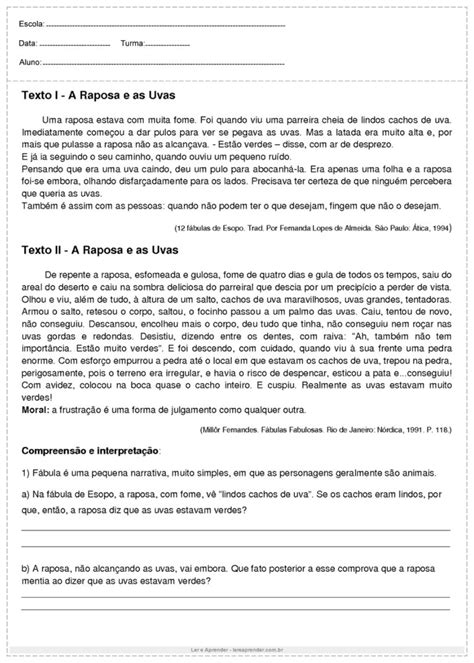 Interpretação De Texto 7º Ano - Atividades de Interpretação de texto do 7º ano - Para Imprimir