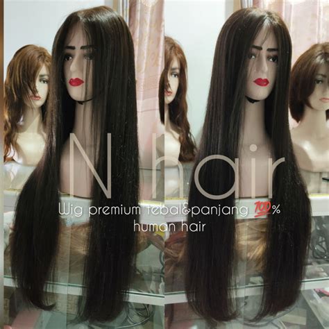 Jual WIG RAMBUT ASLI PREMIUM Tebal Panjang 100 Human Hair Shopee