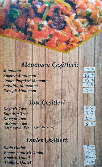 Menu At Tahta Kahve Cafe Istanbul